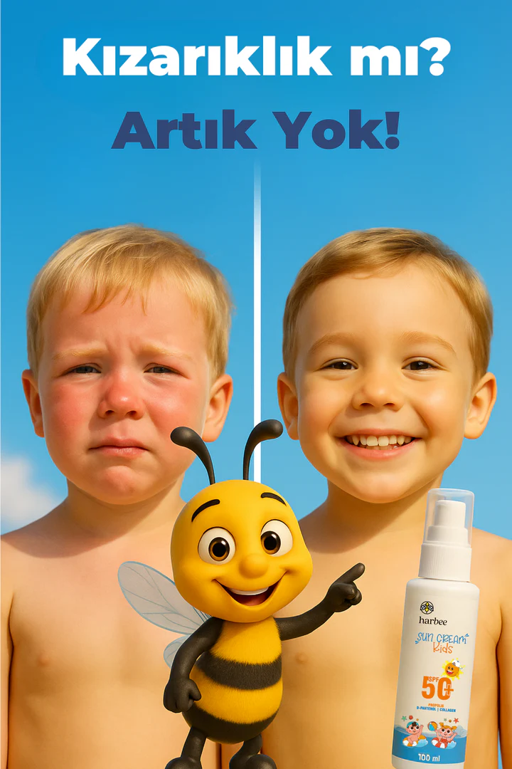  Çocuk Güneş Kremi SPF 50+ 100 ml – Hassas Ciltler İçin Propolis, Pantenol & Kolajen | Harbee