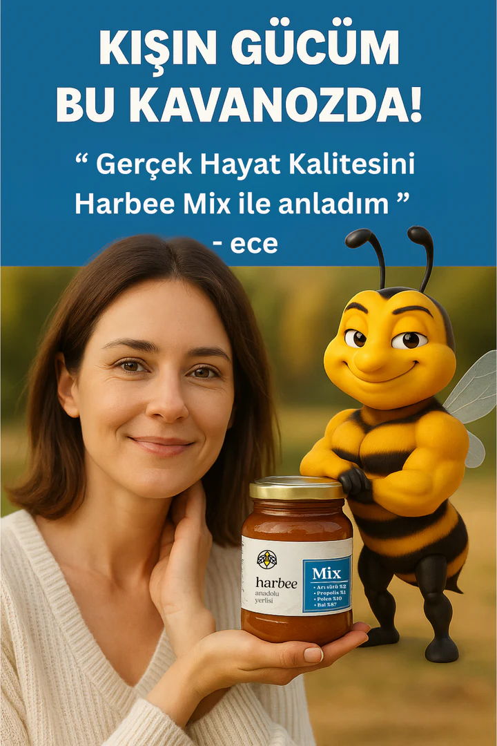 Bal, Propolis, Arı Sütü, Polen Karışımı 220 gr – %100 Doğal | Harbee Mix