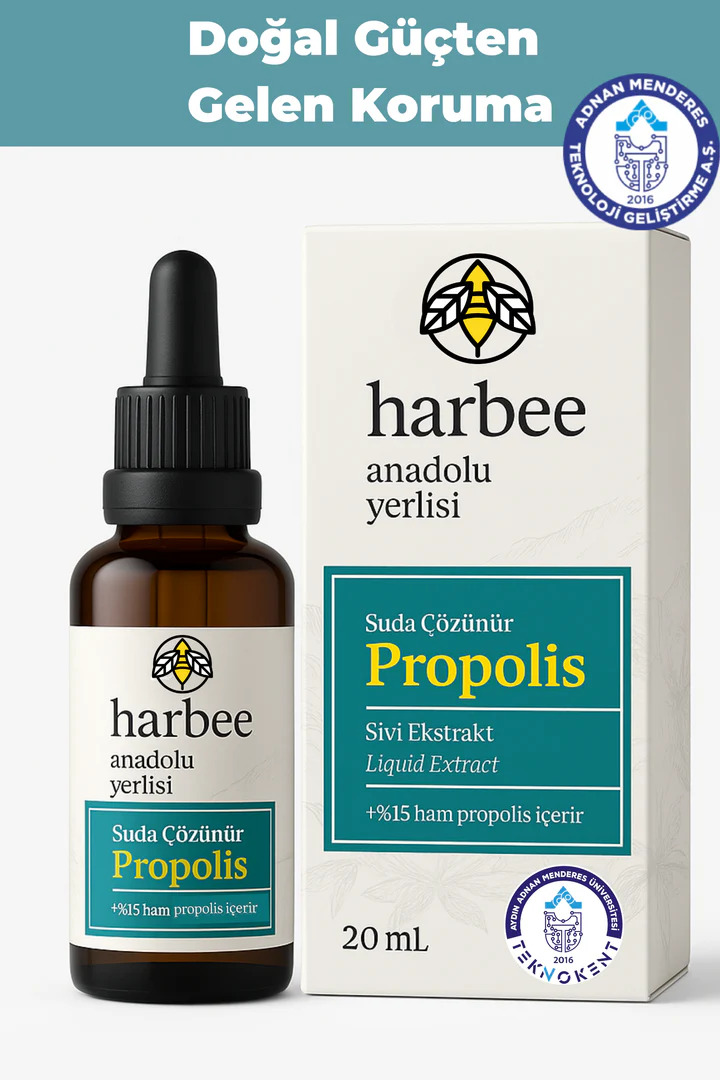 Su Bazlı Propolis Damla 20 ml %15 Ham Propolis – Bağışıklık Desteği | Harbee