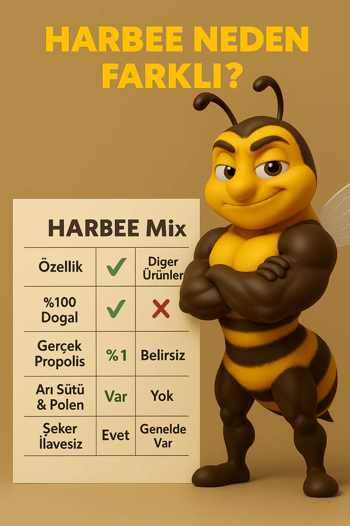Bal, Propolis, Arı Sütü, Polen Karışımı 220 gr – %100 Doğal | Harbee Mix