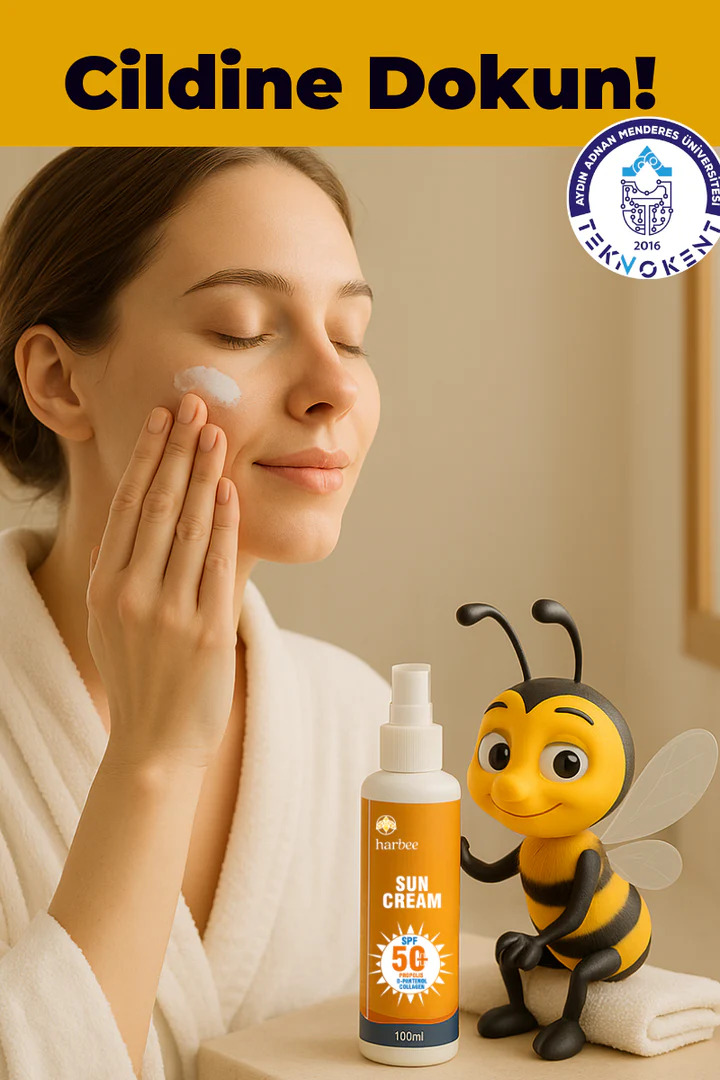 Güneş Kremi SPF 50+ 100 ml – Propolis, Pantenol & Kolajen İçerikli UVA/UVB Koruma | Harbee