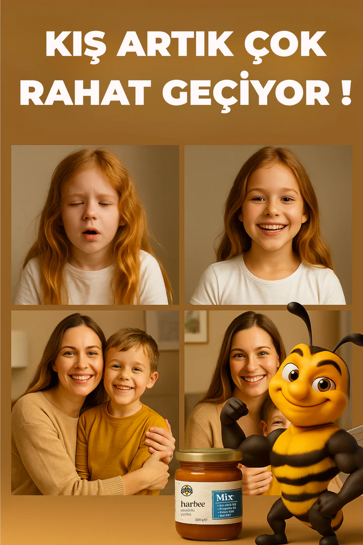 Bal, Propolis, Arı Sütü, Polen Karışımı 220 gr – %100 Doğal | Harbee Mix