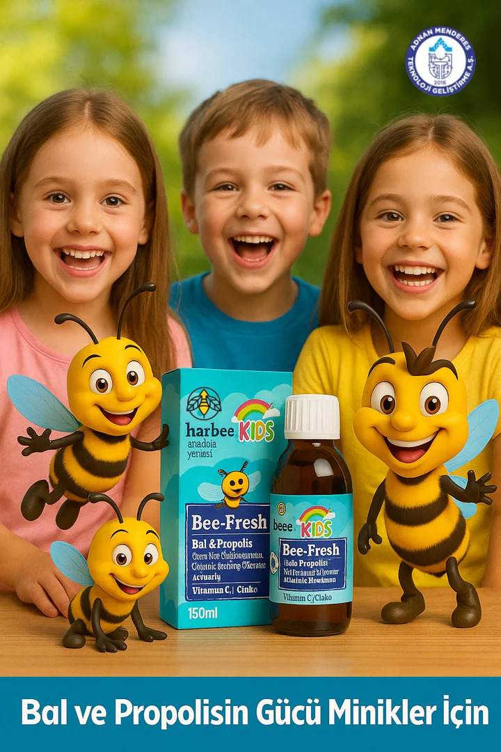 Bee-Fresh Kids Bal & Propolis Şurup 150 ml – C Vitamini ve Çinko Katkılı Takviye Edici Gıda | Bee-Fresh Kids